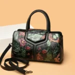 Vintage flower scenery embossed tote bag - Image 16