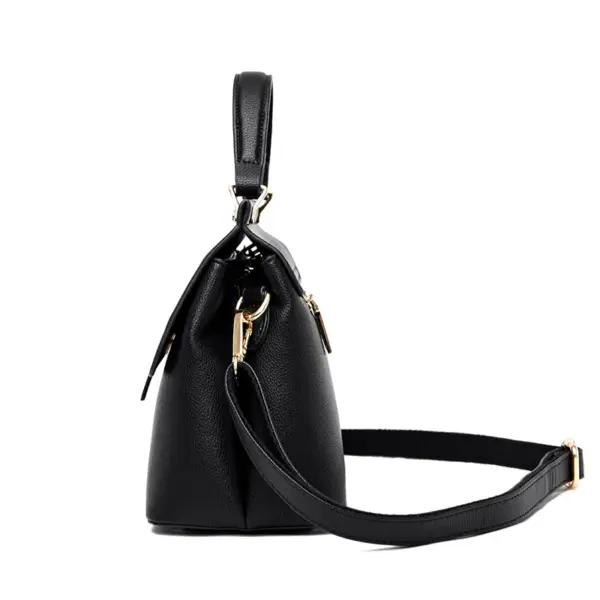 Luxury flap solid color shoulder tote bag - Image 4