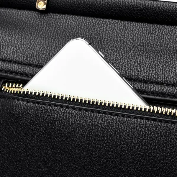 Luxury flap solid color shoulder tote bag - Image 8