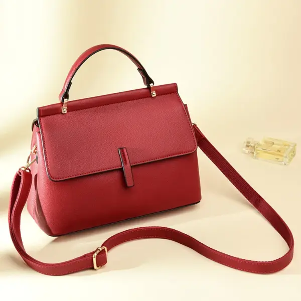 Luxury flap solid color shoulder tote bag - Image 13