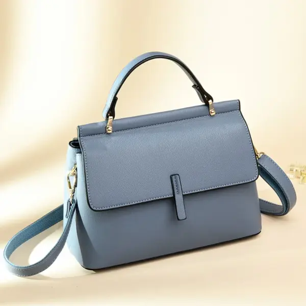 Luxury flap solid color shoulder tote bag - Image 14