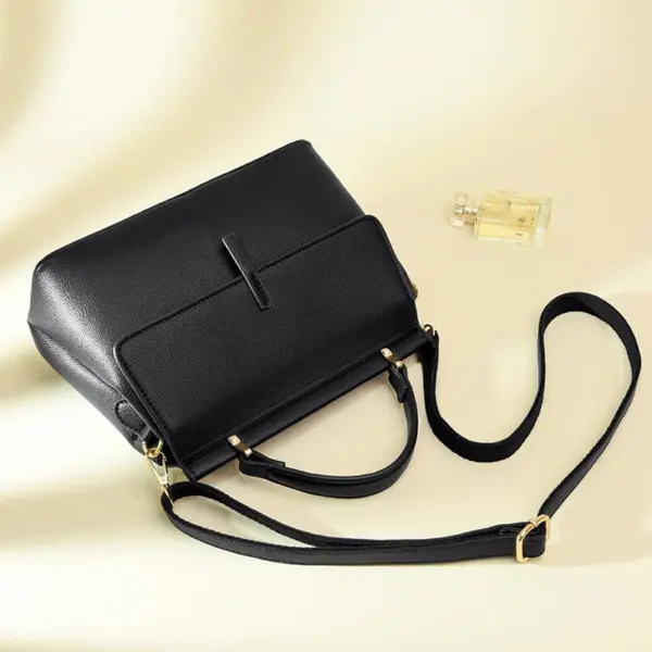 Luxury flap solid color shoulder tote bag - Image 15