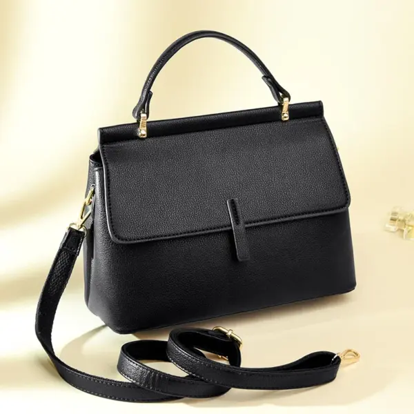 Luxury flap solid color shoulder tote bag - Image 16