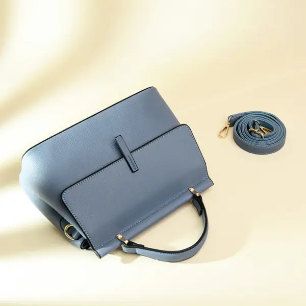 Luxury flap solid color shoulder tote bag - Image 18