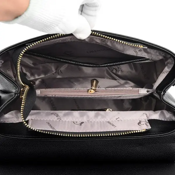 Luxury flap solid color shoulder tote bag - Image 19