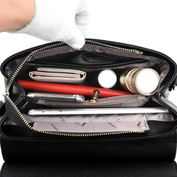 Luxury flap solid color shoulder tote bag - Image 20