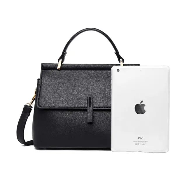 Luxury flap solid color shoulder tote bag - Image 2