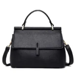 Luxury flap solid color shoulder tote bag