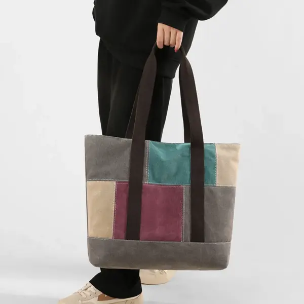 Canvas large capacity shoulder tote bag - Image 13