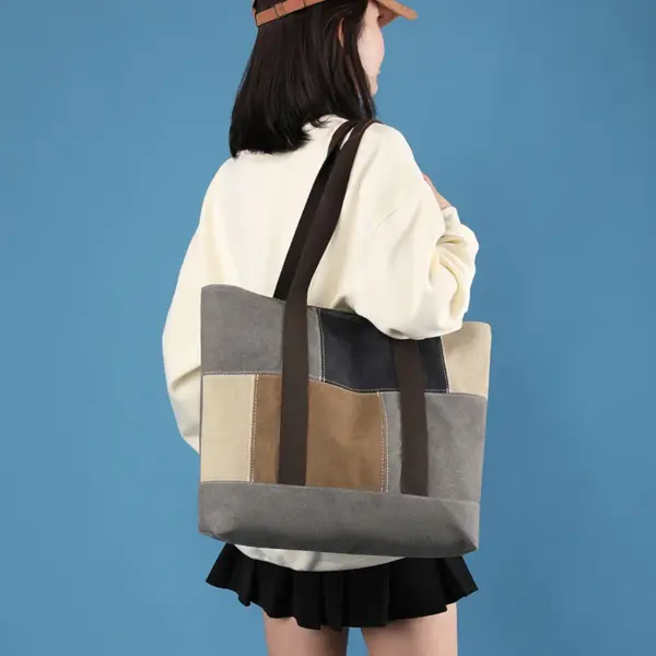 Canvas large capacity shoulder tote bag - Image 14