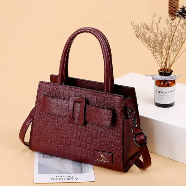 Croc embossed soft leather shopping tote - Image 11