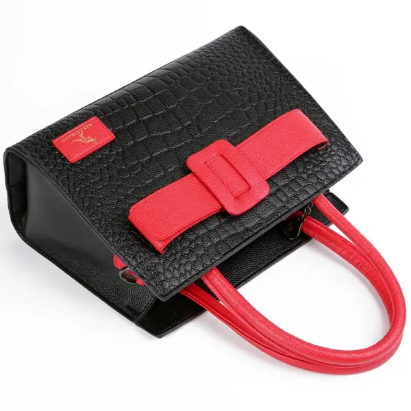 Croc embossed soft leather shopping tote - Image 17