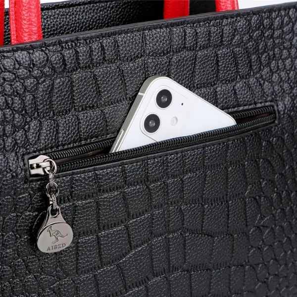 Croc embossed soft leather shopping tote - Image 23