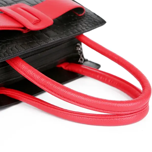 Croc embossed soft leather shopping tote - Image 25