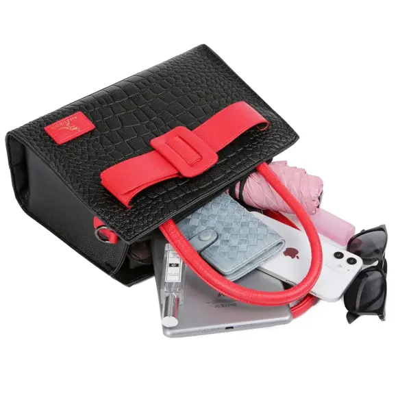 Croc embossed soft leather shopping tote - Image 26