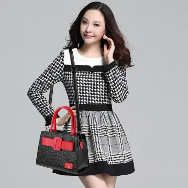 Croc embossed soft leather shopping tote - Image 6