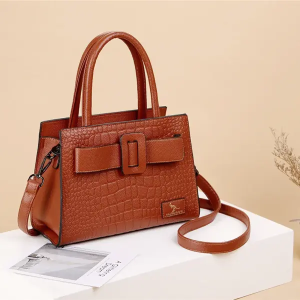 Croc embossed soft leather shopping tote - Image 8