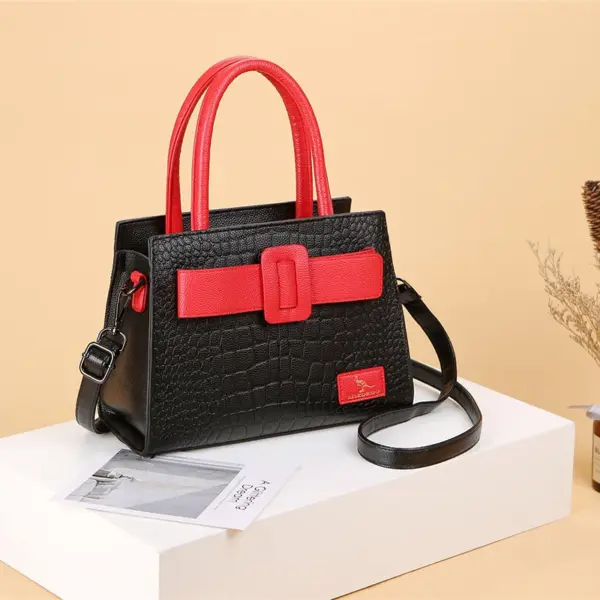 Croc embossed soft leather shopping tote - Image 9