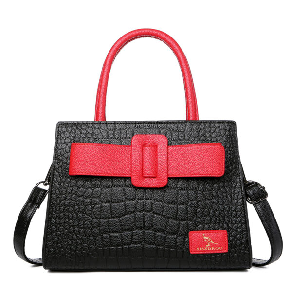 Croc embossed soft leather shopping tote - Image 1