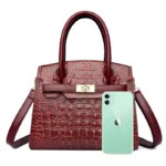 Crocodile vintage women shopping tote - Image 18