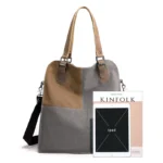 Large capacity vintage splicing canvas shoulder bag - Image 7