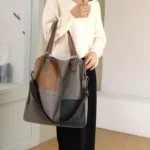 Large capacity vintage splicing canvas shoulder bag - Image 6