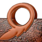 Round handle croc embossed tote bag - Image 6