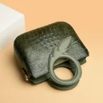 Round handle croc embossed tote bag - Image 12