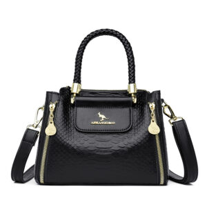 Snakeskin embossed exquisite tote bag
