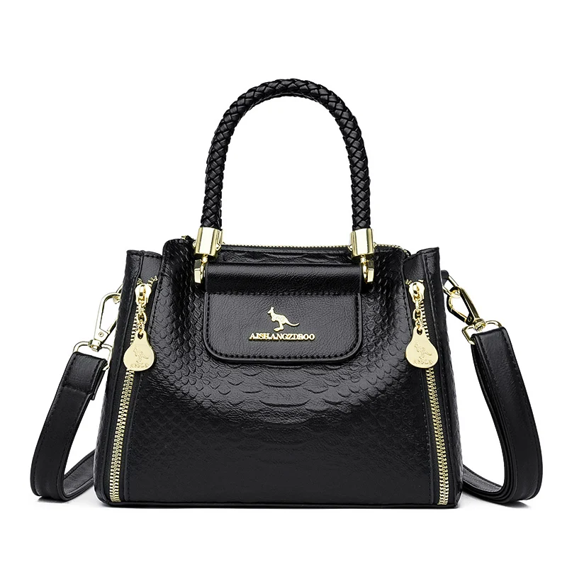 Snakeskin embossed exquisite tote bag
