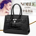 Vintage classic crocodile embossed shopping tote - Image 3