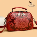 Vintage Flower Curved Round Designer Bag - Image 12