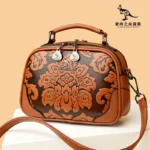 Vintage Flower Curved Round Designer Bag - Image 15