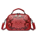 Vintage Flower Curved Round Designer Bag