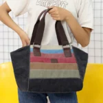 Vintage stylish canvas shoulder bag - Image 2