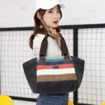 Vintage stylish canvas shoulder bag - Image 8