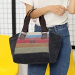 Vintage stylish canvas shoulder bag - Image 3