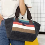 Vintage stylish canvas shoulder bag - Image 5