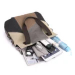 Wide strap splicing canvas shoulder bag - Image 10