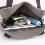 Wide strap splicing canvas shoulder bag - Image 11