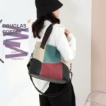 Wide strap splicing canvas shoulder bag - Image 16