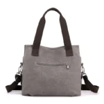 Wide strap splicing canvas shoulder bag - Image 4