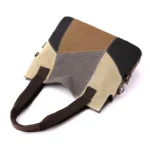 Wide strap splicing canvas shoulder bag - Image 6