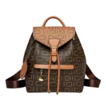 Exquisite letter printing leather backpack
