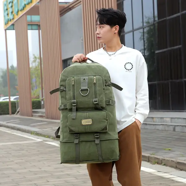Large capacity canvas vintage multifuctional backpack - Image 5
