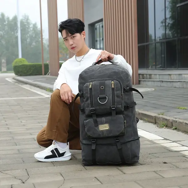 Large capacity canvas vintage multifuctional backpack - Image 4