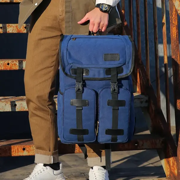 Large capacity canvas backpack - Image 2