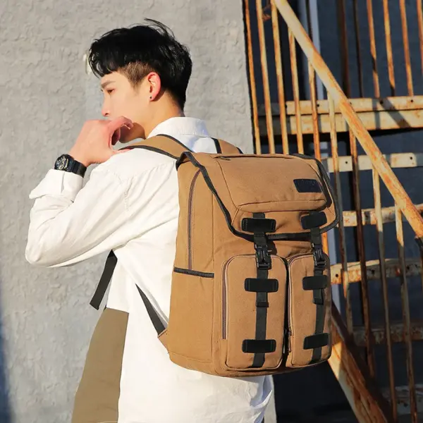 Large capacity canvas backpack - Image 8