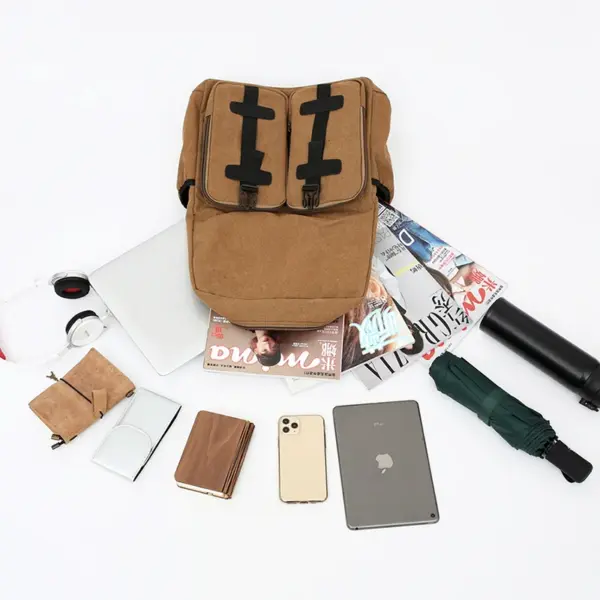 Large capacity canvas backpack - Image 9