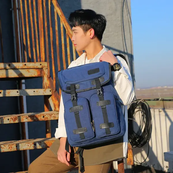 Large capacity canvas backpack - Image 3